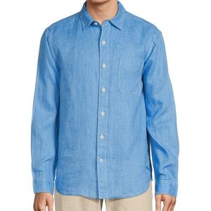 Tommy Bahama Sea Glass Breezer 100% Linen Shirt Blue Size Large